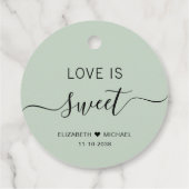 Étiquettes Cadeau L'amour est Mariage vert doux Sage (Dos)