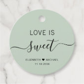 Étiquettes Cadeau L'amour est Mariage vert doux Sage (Devant)