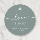 Étiquettes Cadeau L'amour est Mariage vert doux Sage (Dos)