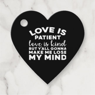Étiquettes Cadeau L'amour est patient, l'amour est gentil, drôle mar