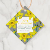 Étiquettes Cadeau L'amour fleurit l'aquarelle jaune mariage de print (Devant)