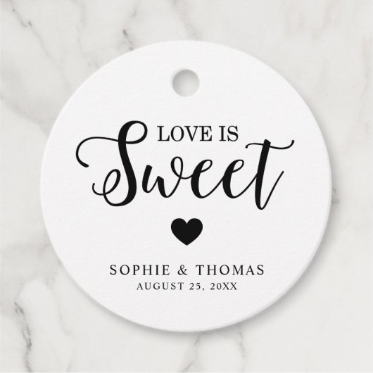 Étiquettes Cadeau L'amour mariage est doux rond (Devant)