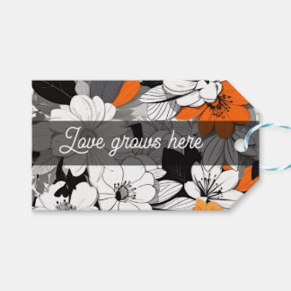 Étiquettes-cadeau L'amour pousse ici fleuri moderne