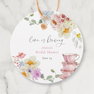 Étiquettes Cadeau L'Amour se prépare Thè Wildflower Mariage Shower