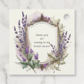 Étiquettes Cadeau Lancement de Mariage Royal au Lavande Aquarelle (Dos)