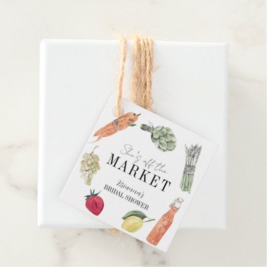 Étiquettes Cadeau Lanceuse de marché fermier Shower de Fiançailles (En situation)