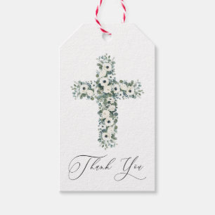 Étiquettes-cadeau L'anémone Eucalyptus traverse le Merci religieux