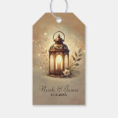 Étiquettes-cadeau Lanterne Bronze Clair Mariage Romantique Rustique (Dos)