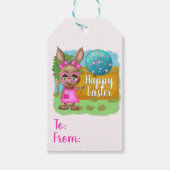 Étiquettes-cadeau Lapin Balloon Diva de Pâques (Devant)