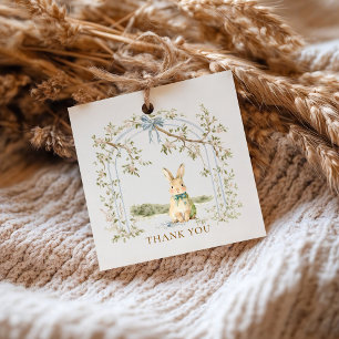 Étiquettes Cadeau Lapin Bébé à Bascule Aquarelle Merci Cadeau de Bab