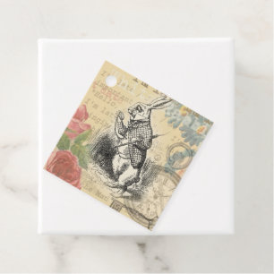 Étiquettes Cadeau Lapin Blanc Aventures d'Alice au Pays des Merveill