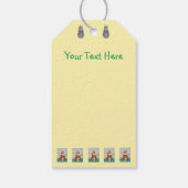 Étiquettes-cadeau lapin brun mignon tenant de jolies fleurs (Dos)