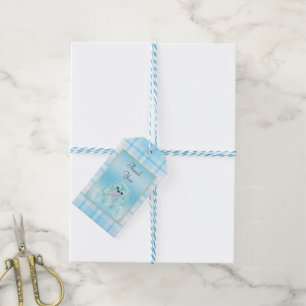 Étiquettes-cadeau Lapin de Naissance Céleste Mignon Merci