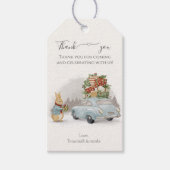 Étiquettes-cadeau Lapin de Noël Pierre et voiture (Devant)