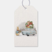 Étiquettes-cadeau Lapin de Noël Pierre et voiture (Dos)