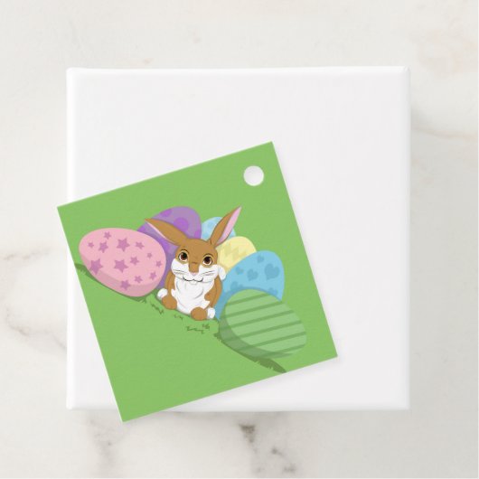 Étiquettes Cadeau Lapin de Pâques (En situation)
