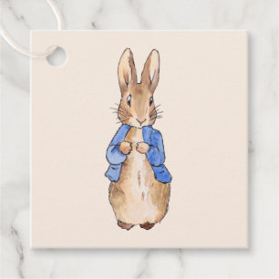 Étiquettes Cadeau Lapin de Pâques classique veste bleue