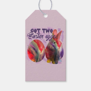 Étiquettes-cadeau Lapin De Pâques Et Oeuf Peint