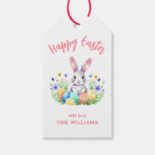 Étiquettes-cadeau Lapin de Pâques heureux (Devant)