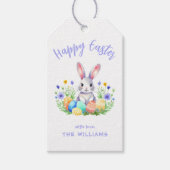 Étiquettes-cadeau Lapin de Pâques heureux (Devant)