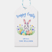 Étiquettes-cadeau Lapin de Pâques heureux (Devant)