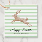 Étiquettes Cadeau Lapin de Pâques rayé (Devant)
