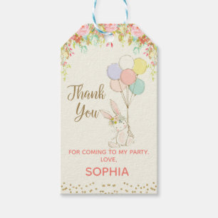 Étiquettes-cadeau Lapin Doux Chaud Premier Anniversaire