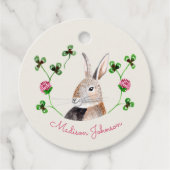 Étiquettes Cadeau Lapin et trèfle (Devant)