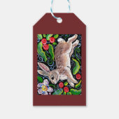 Étiquettes-cadeau Lapin Lapin Berries de Noël Floral Tole brillant (Devant)