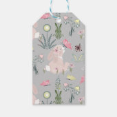 Étiquettes-cadeau lapin mignon avec fleurs et papillons (Devant)