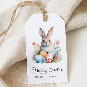 Étiquettes-cadeau Lapin Mignon Coloré Joyeuses Pâques