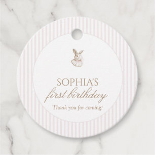 Étiquettes Cadeau Lapin Vintage Rose Certain Lapin Fait Son Annivers