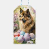 Étiquettes-cadeau Lapphund finlandais avec oeufs de Pâques (Dos)