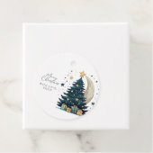 Étiquettes Cadeau L'Arbre De Noël Étoiles La Lune (En situation)