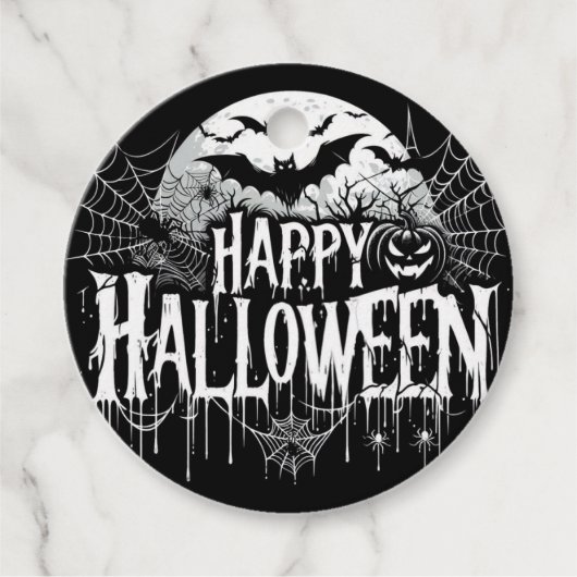 Étiquettes Cadeau L'art d'Halloween vintage (Devant)