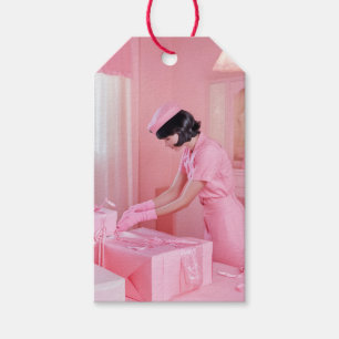 Étiquettes-cadeau L'art du enveloppement de cadeaux roses