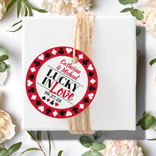Étiquettes Cadeau Las Vegas Casino Mariage Rouge et noir