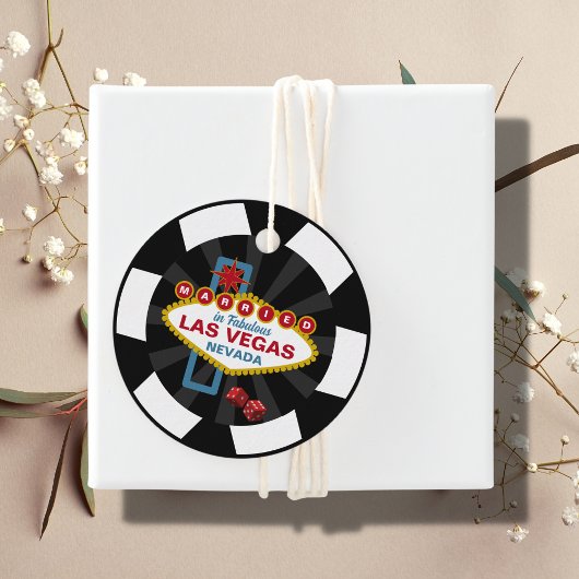 Étiquettes Cadeau Las Vegas Poker Chip Destination Mariage
