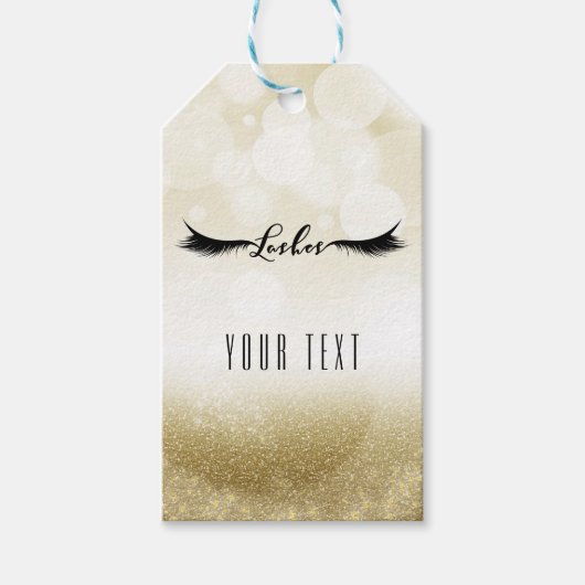 Étiquettes-cadeau Lashes Gold Sparkle Glamor Eyelashes Beauté chic (Devant)