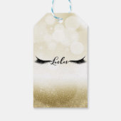 Étiquettes-cadeau Lashes Gold Sparkle Glamor Eyelashes Beauté chic (Dos)