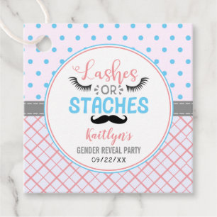 Étiquettes Cadeau "Lashes Ou Staches" Parti Moderne De Révélation De