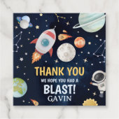 Étiquettes Cadeau L'astronaute spatiale éteint le Carré (Devant)