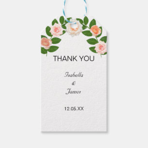 Étiquettes-cadeau Laurel & Rose Fleurs Mariage