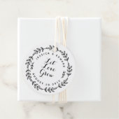 Étiquettes Cadeau Laurel Wreath Laisser l'amour grandir Mariage rond (En situation)