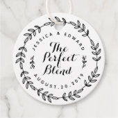 Étiquettes Cadeau Laurel Wreath Le Mariage Mixte Parfait Round (Devant)