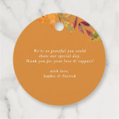 Étiquettes Cadeau L'automne laisse Wreath Christening Merci (Dos)