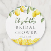 Étiquettes Cadeau Lavage à l'eau Jaune Citron Citron Mariage (Dos)