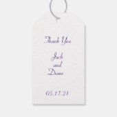 Étiquettes-cadeau Lavande d'aquarelle Mariage violet (Dos)