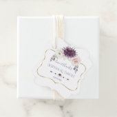Étiquettes Cadeau Lavande rose blanc Floral Mariage or (En situation)