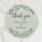 Étiquettes Cadeau Lavande sauge vert amour est Sweet mariage faveur (Dos)